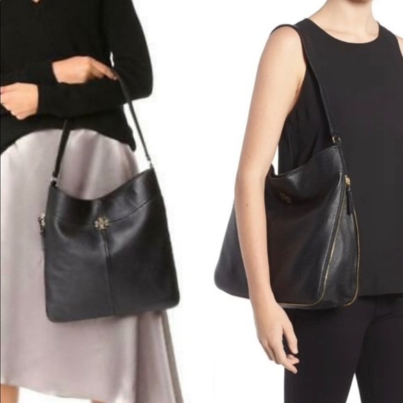 Tory Burch Expandable Black Leather Shoulder Bag! Excellent Condition! - Picture 10 of 13